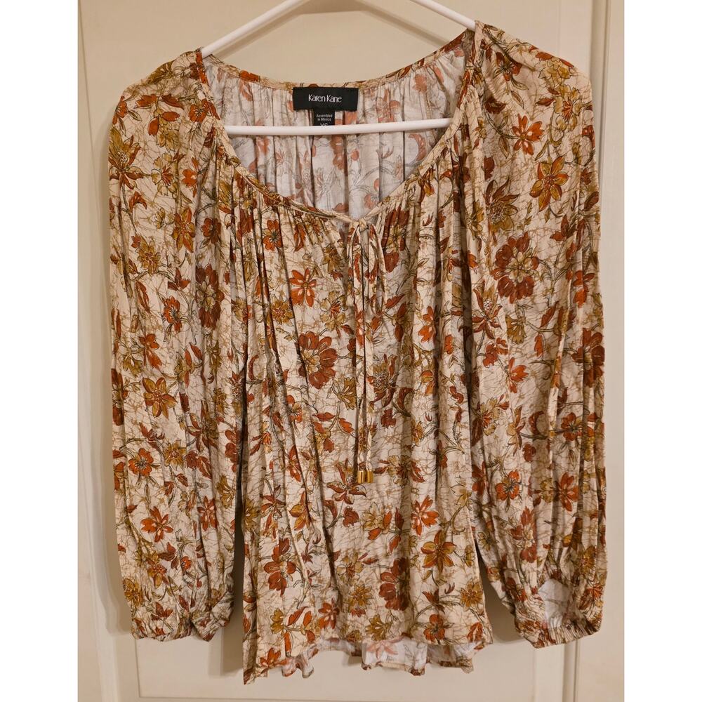 Nwt Karen Kane floral boho peasant blouse - Picture 3 of 6